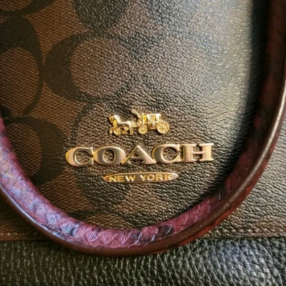 Coach | Bags | Coach Mini Emma Python Accent Satchel Leather Shoulder ...